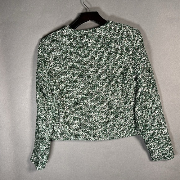 Mango green tweed jacket, women’s Medium, NWT, front pockets. - Picture 5 of 8